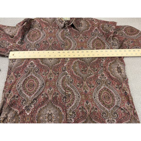 Bill Blass Men Large Multicolor Paisley Button Down Shirt - Picture 5 of 12